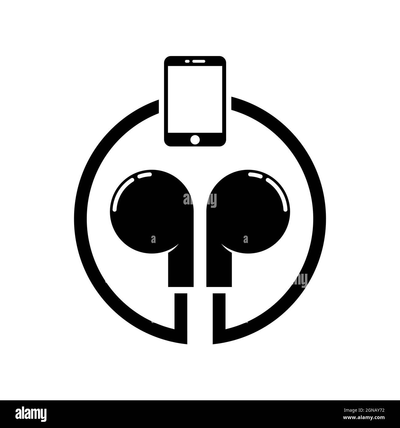 Earphone logo template icon design Stock Photo Alamy