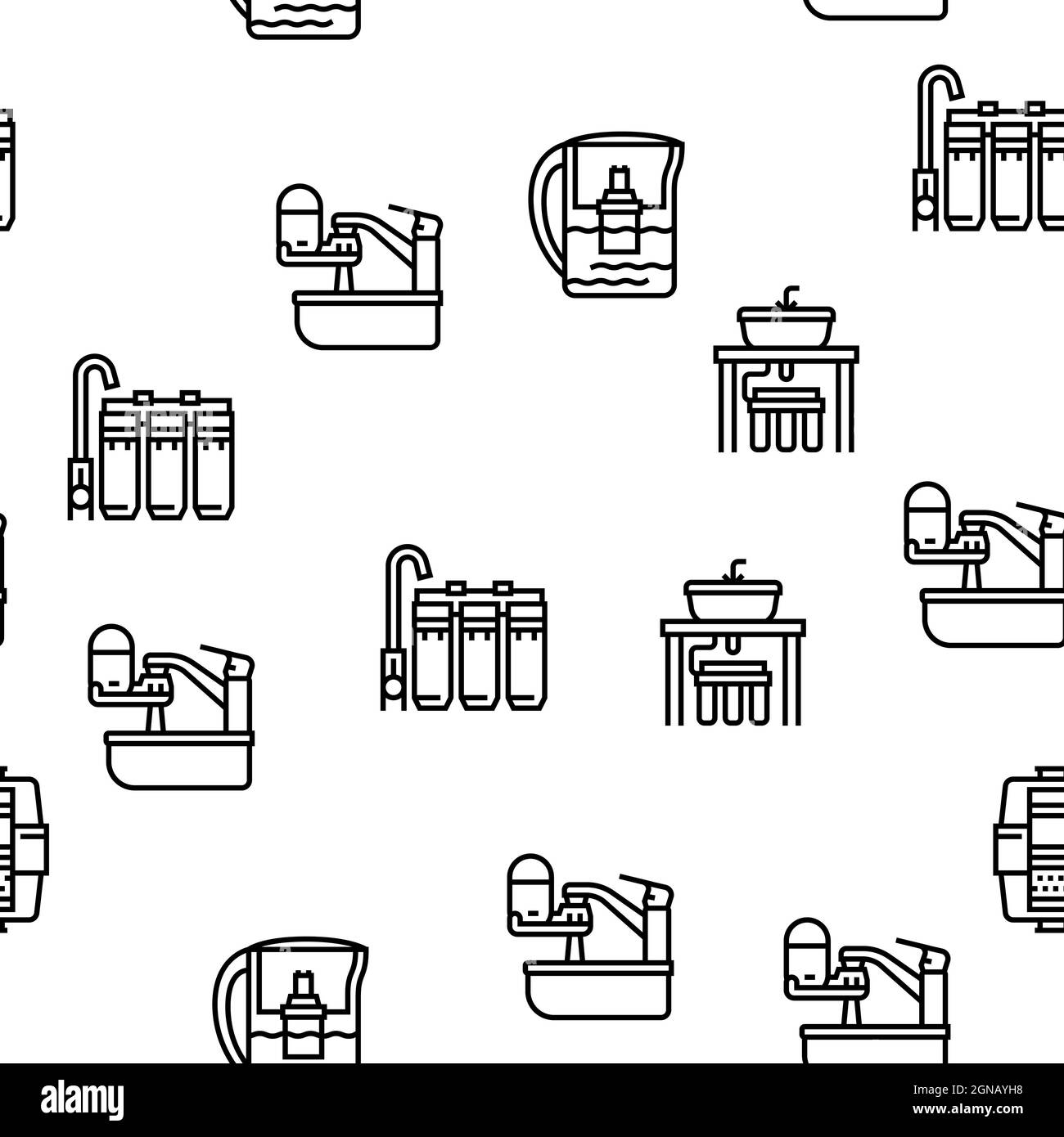 Water Filter Equipment Vector Seamless Pattern Stock Vector Image & Art