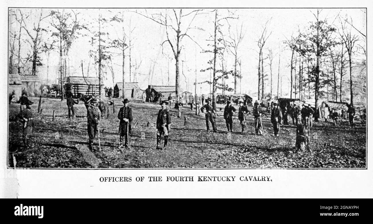 OFFICERS OF THE FOURTH KENTUCKY CAVALRY from the book ' The Civil war through the camera ' hundreds of vivid photographs actually taken in Civil war times, sixteen reproductions in color of famous war paintings. The new text history by Henry W. Elson. A. complete illustrated history of the Civil war Stock Photo