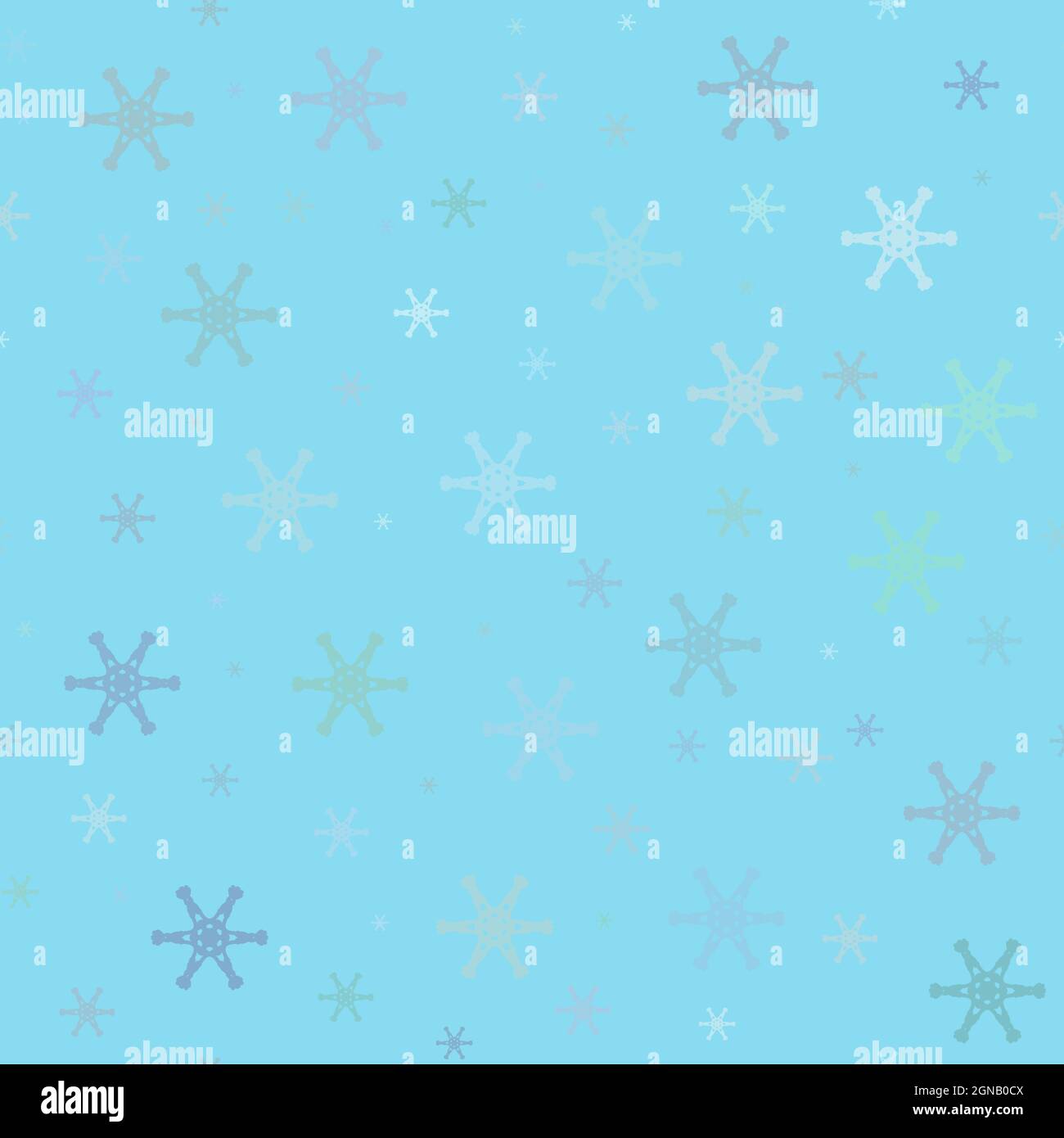 seamless pattern background from snowflakes on the blue. Stock Photo