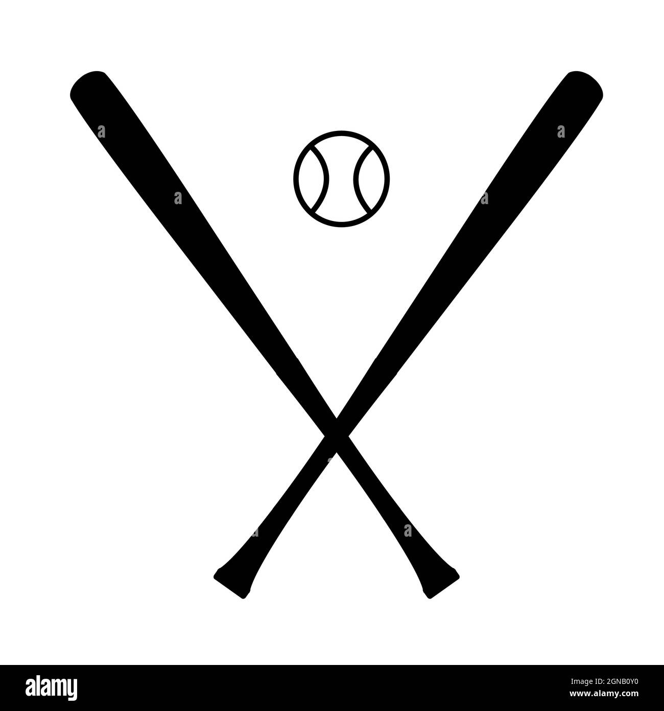 baseball icon on white background. wooden sticks For baseball sign