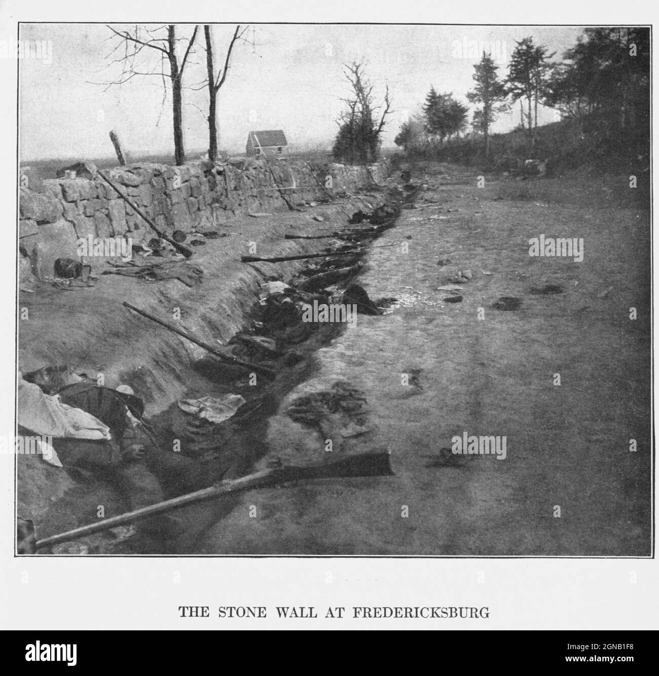 Behind the deadly stone wall of Marye s Heights after Sedgwick s men had swept across it in the gallant charge of May 3, 1863. This was one of the strongest natural positions stormed during the war. In front of this wall the previous year, nearly 6,000 of Burnside s men had fallen, and it was not carried. Again in the Chancellors ville campaign Sedgwick s Sixth Corps was ordered to assault it. It was defended the second time with the same death-dealing stubbornness but with less than a fourth of the former numbers 9,000 Confederates against 20,000 Federals. At eleven o clock in the morning the Stock Photo