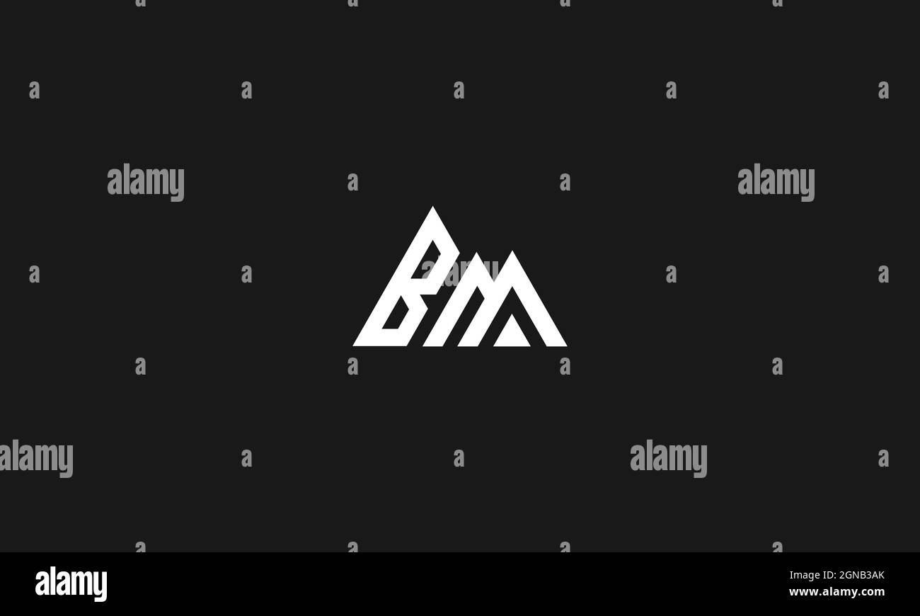 LETTERS BM OR MB LOGO DESIGN WITH NEGATIVE SPACE EFFECT Stock Vector