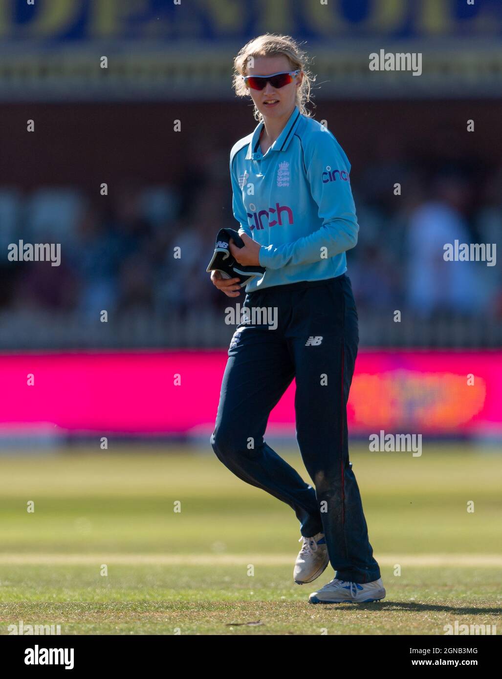 England's Charlie Dean during the 4th Women's One Day International against New Zealand Stock Photo