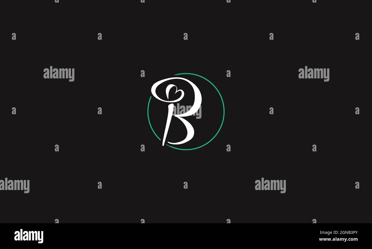 LETTERS B LOGO DESIGN WITH HEART ICON FOR ILLUSTRATION USE Stock Vector