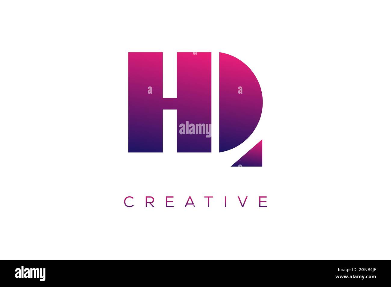 hq and qh Combination letter creative color alphabet company logo vector icon design Stock Vector