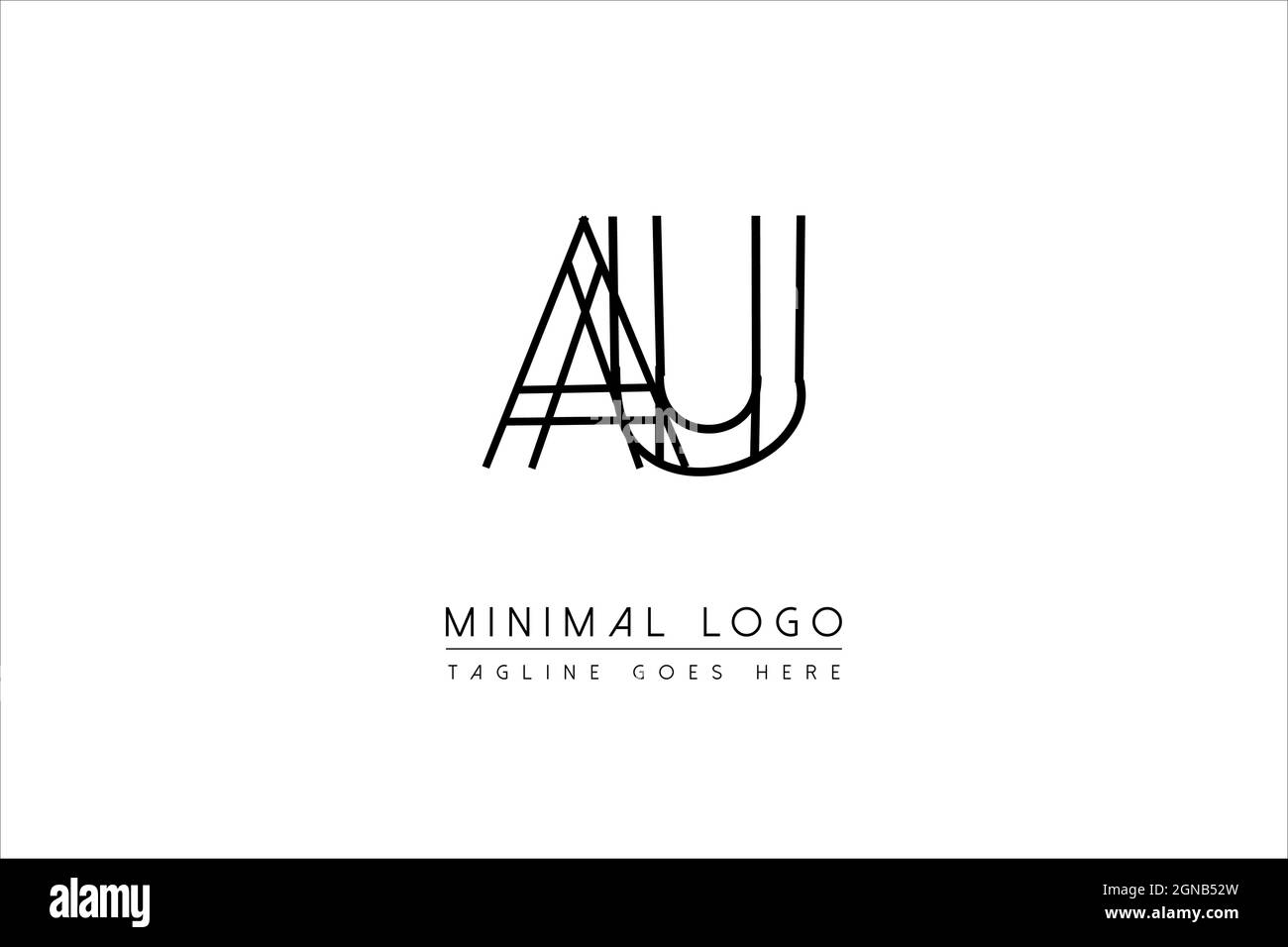 Initial au, ua, a, u Logo Design Creative Modern Letters icon vector Illustration Stock Vector