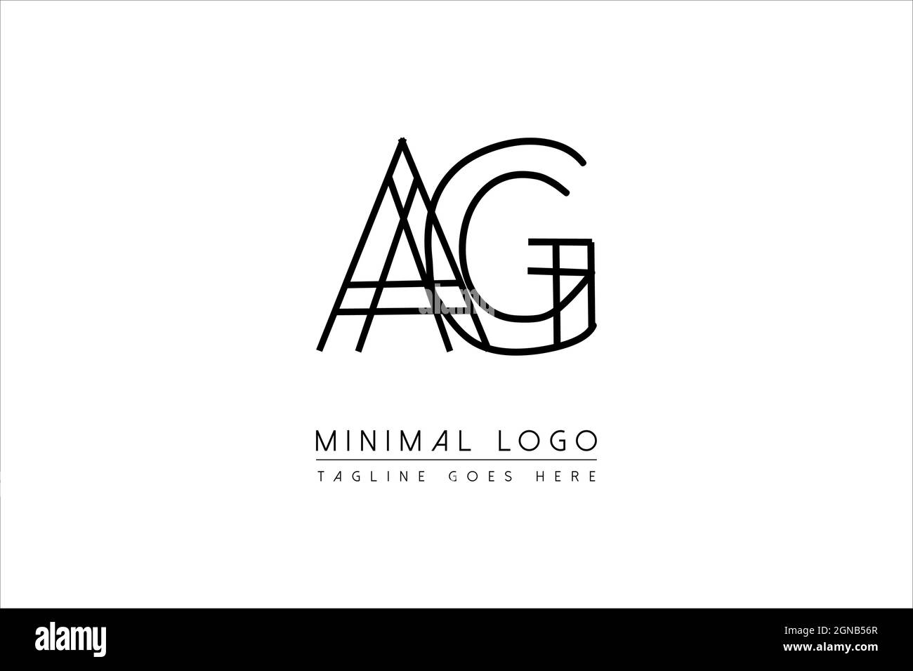 Initial ag, ga, a, g Logo Design Creative Modern Letters icon vector Illustration Stock Vector