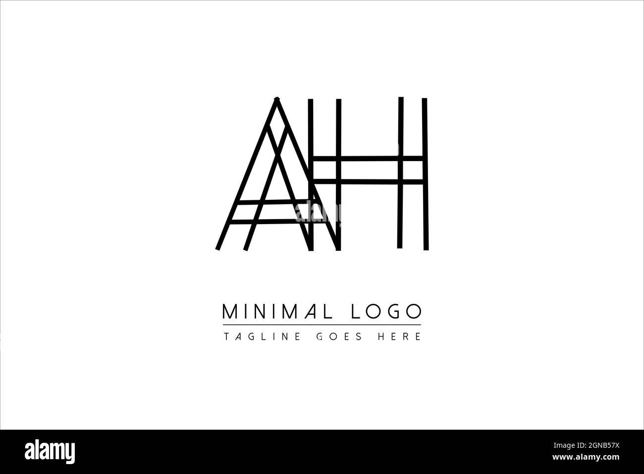 Initial ah, ha, a, h Logo Design Creative Modern Letters icon vector Illustration Stock Vector