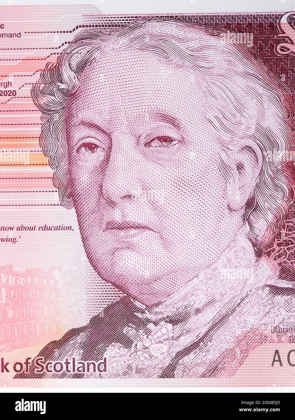 Flora Stevenson a portrait from Scottish money Stock Photo