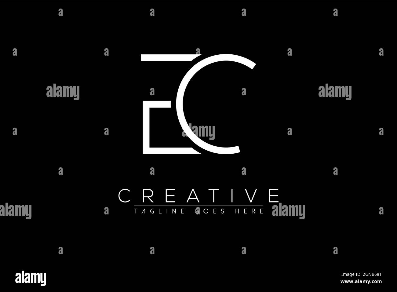 Letter ec, ce, e, c, Abstract initial monogram letter alphabet logo design Stock Vector
