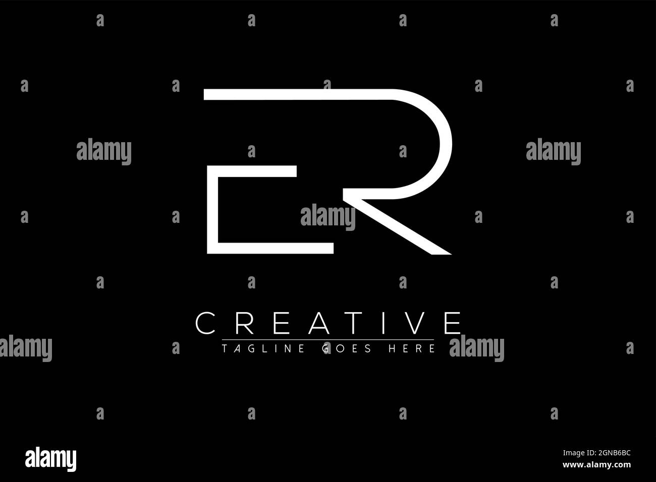 Letter er, re, e, r, Abstract initial monogram letter alphabet logo design Stock Vector
