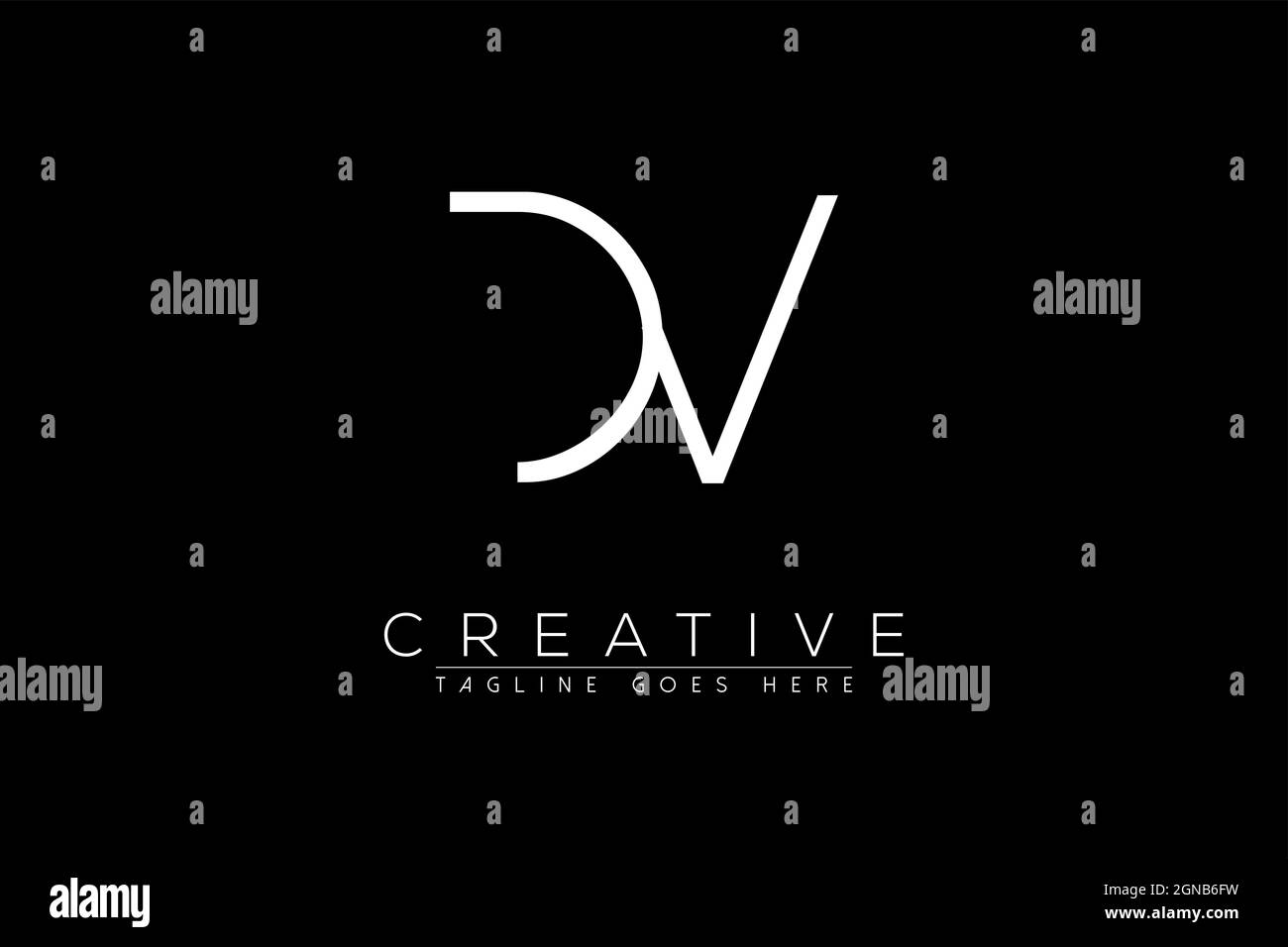 Letter dv, vd, d, v, Abstract initial monogram letter alphabet logo design Stock Vector