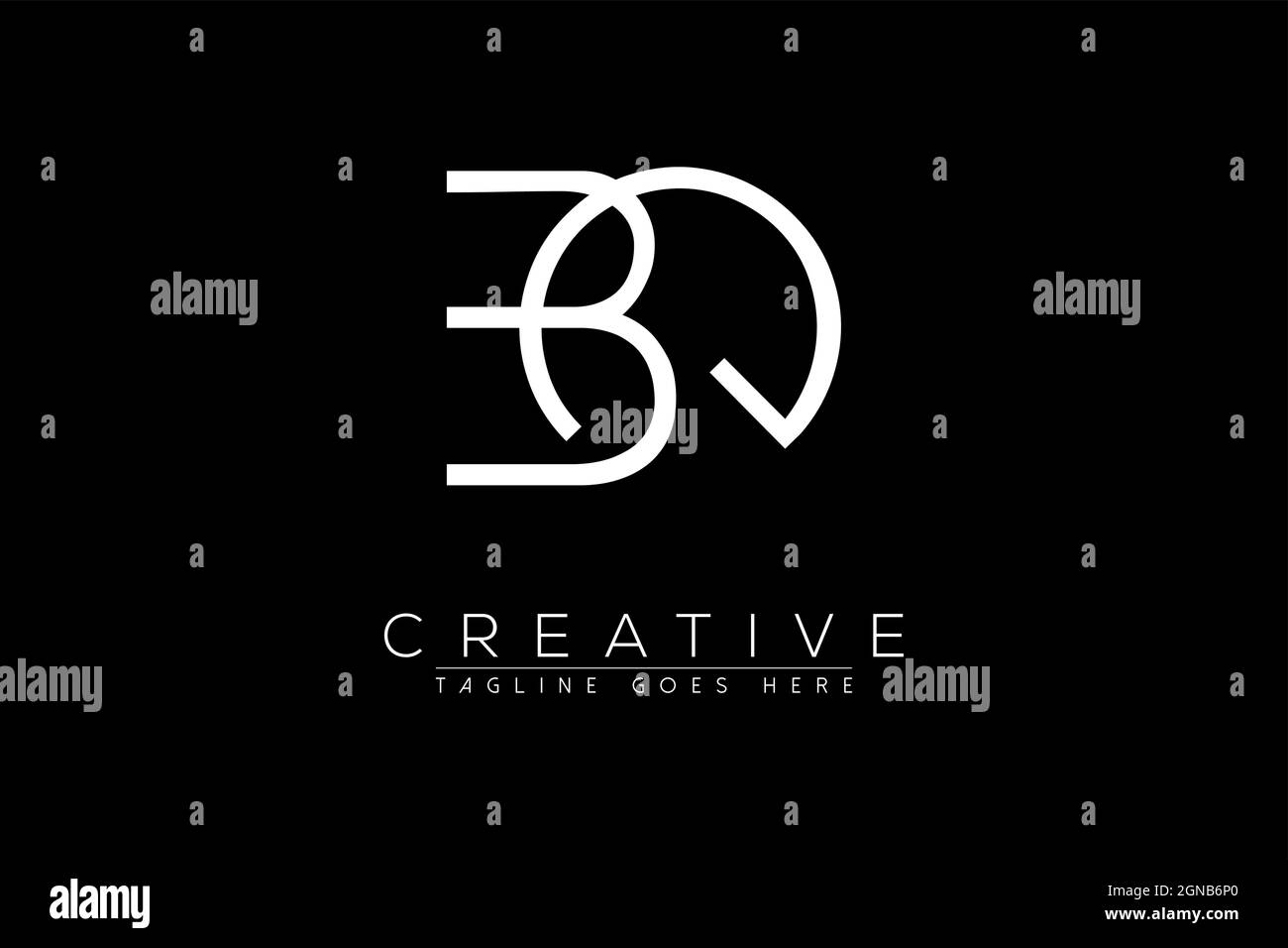 Letter bq, qb, b, q, Abstract initial monogram letter alphabet logo