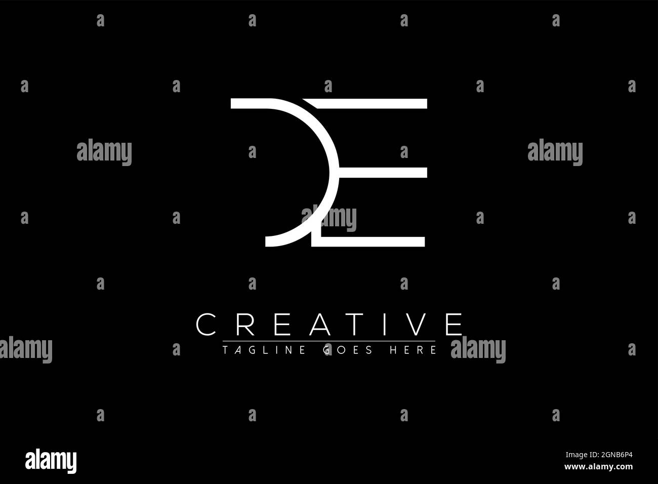 Letter de, ed, e, d, Abstract initial monogram letter alphabet logo design Stock Vector