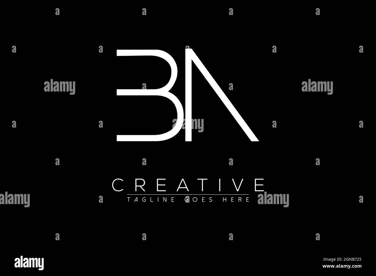 Letter bn, nb, b, n, Abstract initial monogram letter alphabet logo