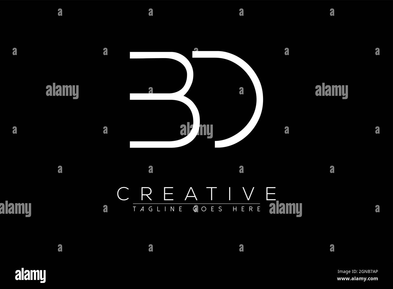Letter bd, db, b, d, Abstract initial monogram letter alphabet logo design Stock Vector