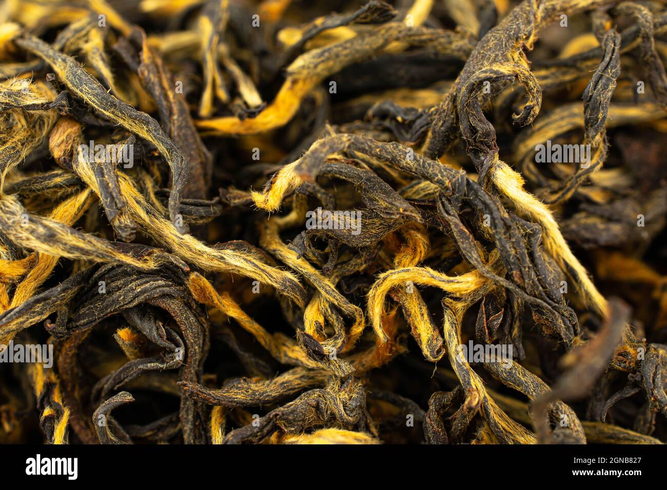 Dry black tea leaves in closeup Stock Photo Alamy