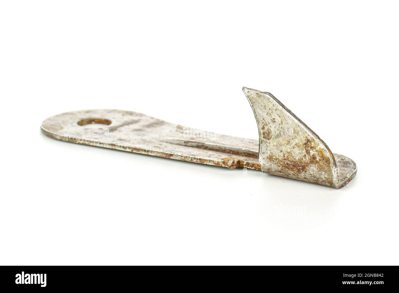 One old rusty can opener isolated on white background Stock Photo Alamy