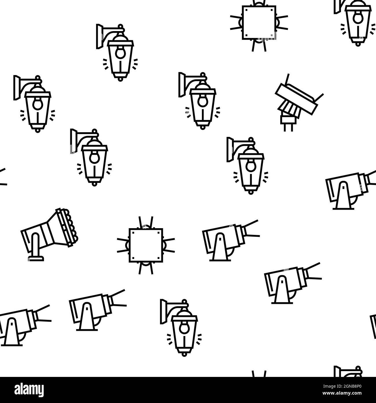 Facade Lighting Tool Vector Seamless Pattern Stock Vector Image & Art