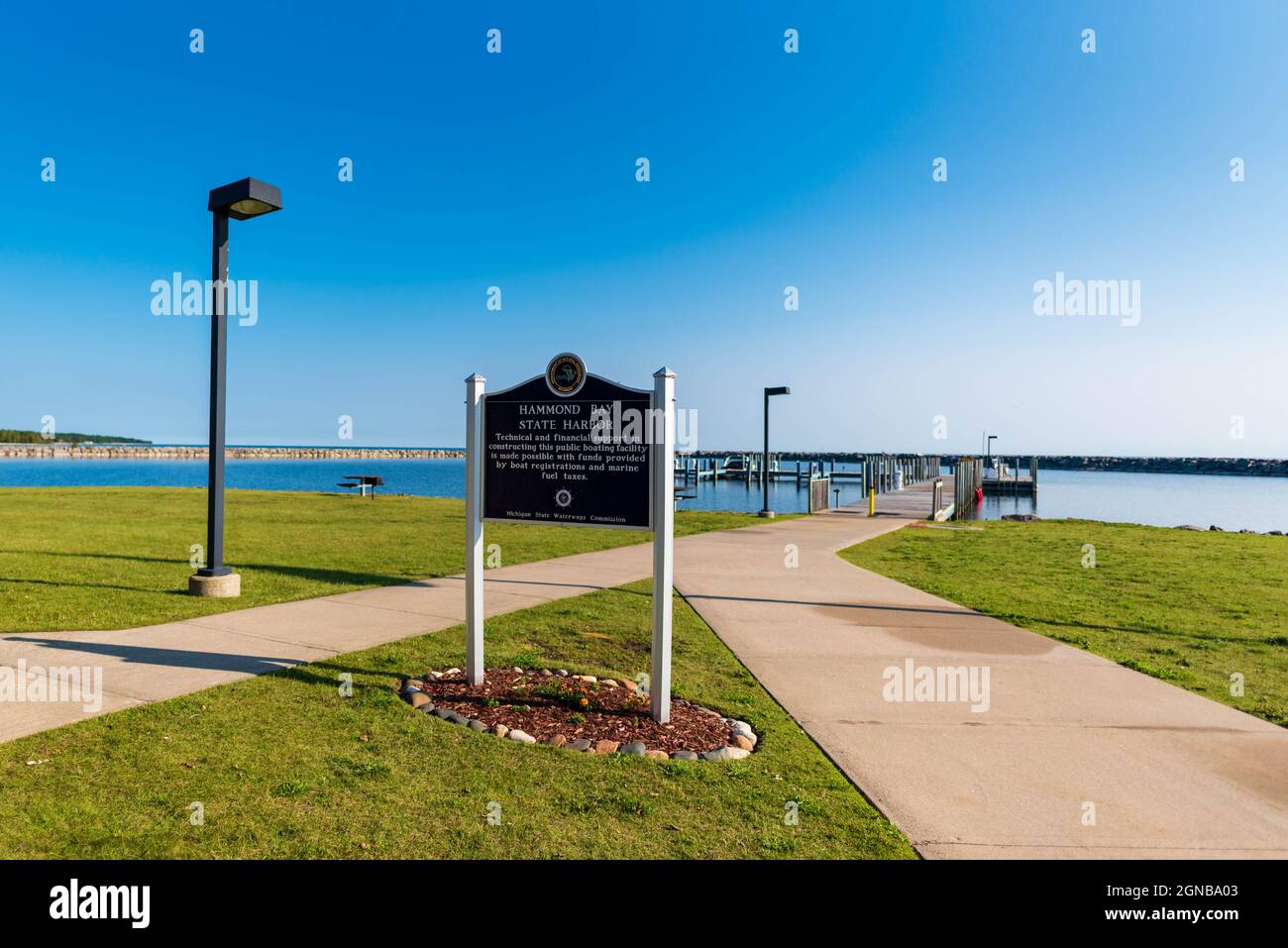 ROGERS CITY, MI JULY 16TH Sign for Hammond Bay State Harbor in