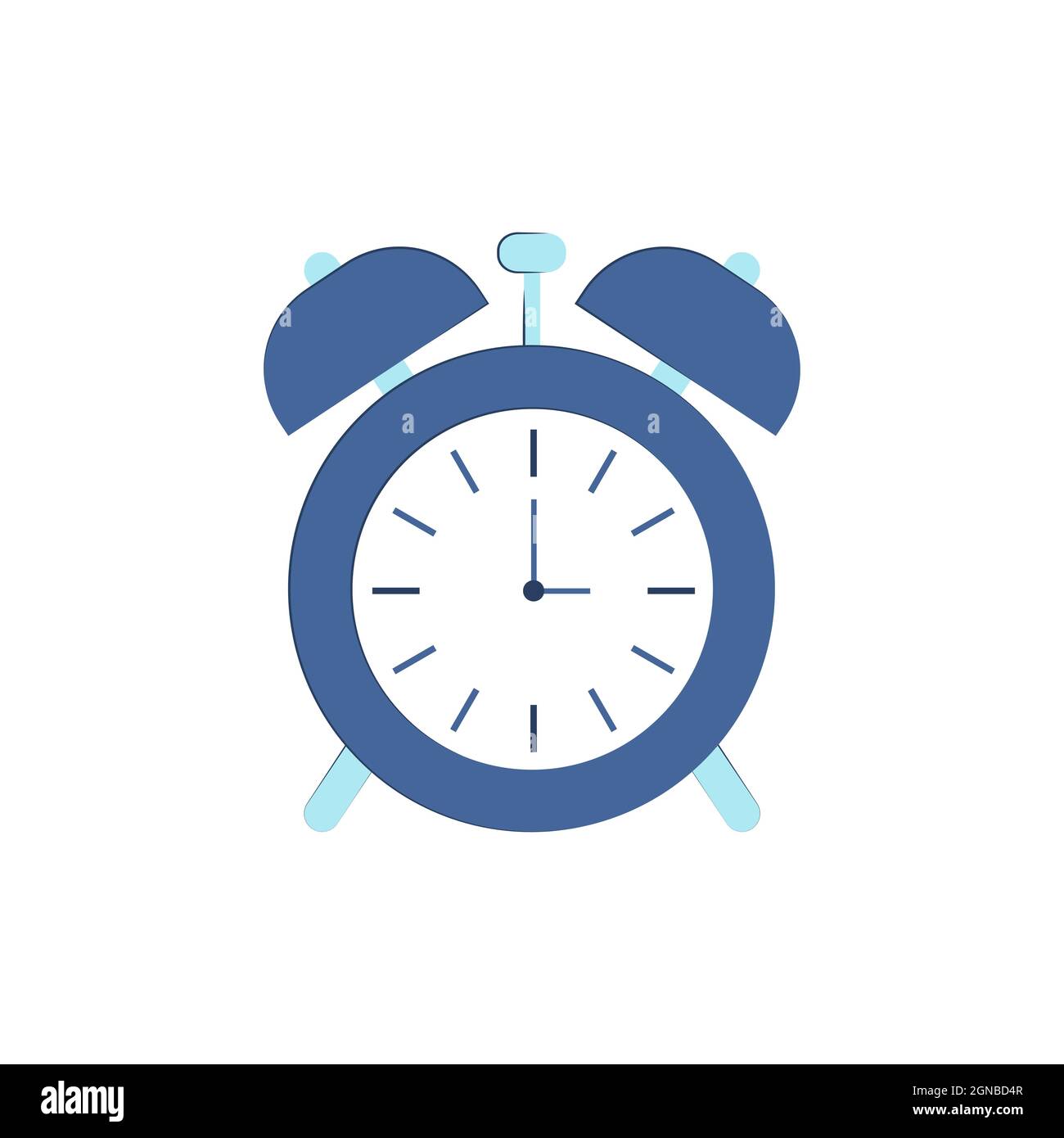 Alarm clock isolated on white background. Vector flat illustration