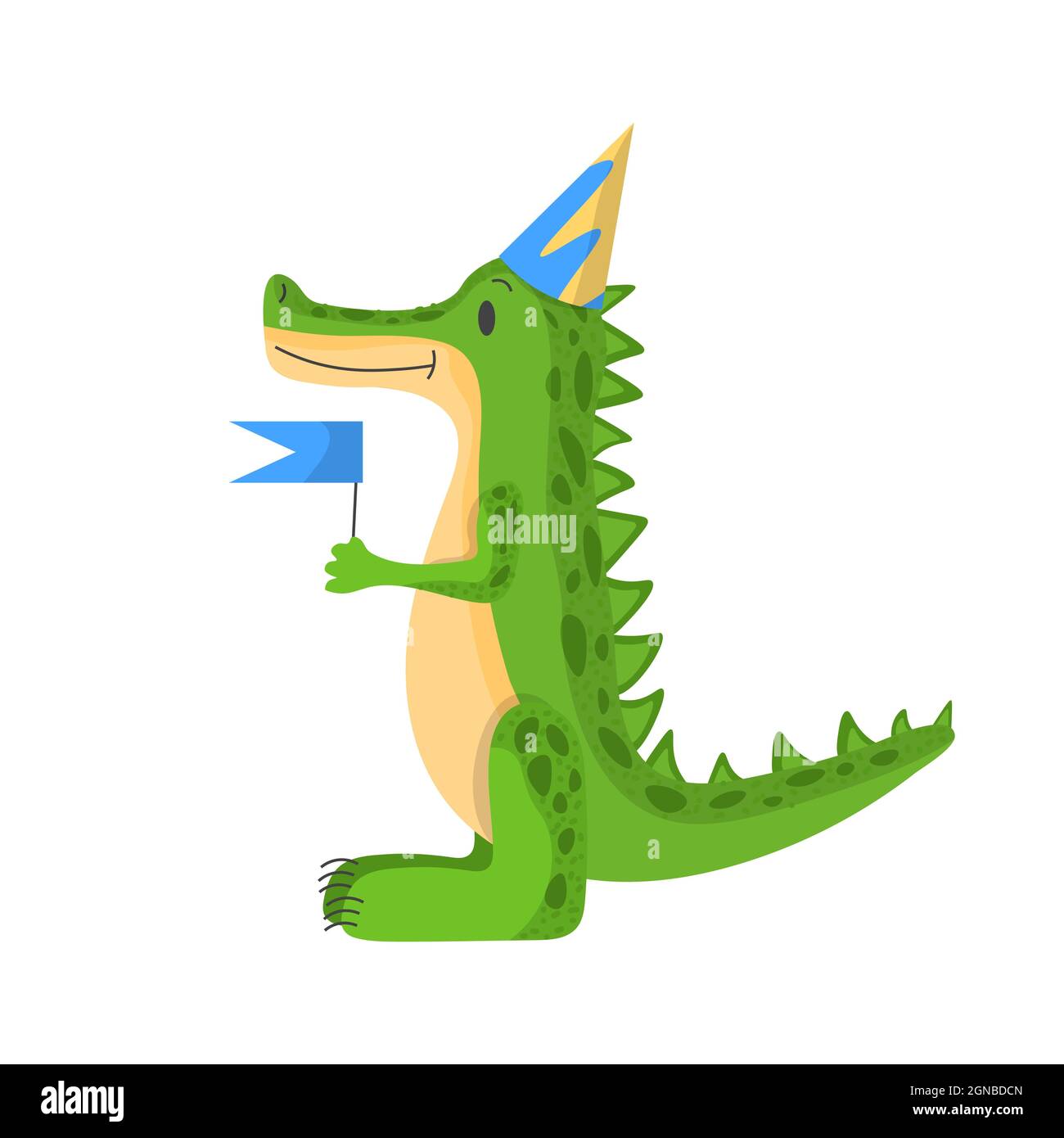 cute crocodile in a hat birthday on his head, animal birthday. Vector  illustration. cartoon character for postcard for the new year, birthday,  for ban Stock Vector Image & Art - Alamy