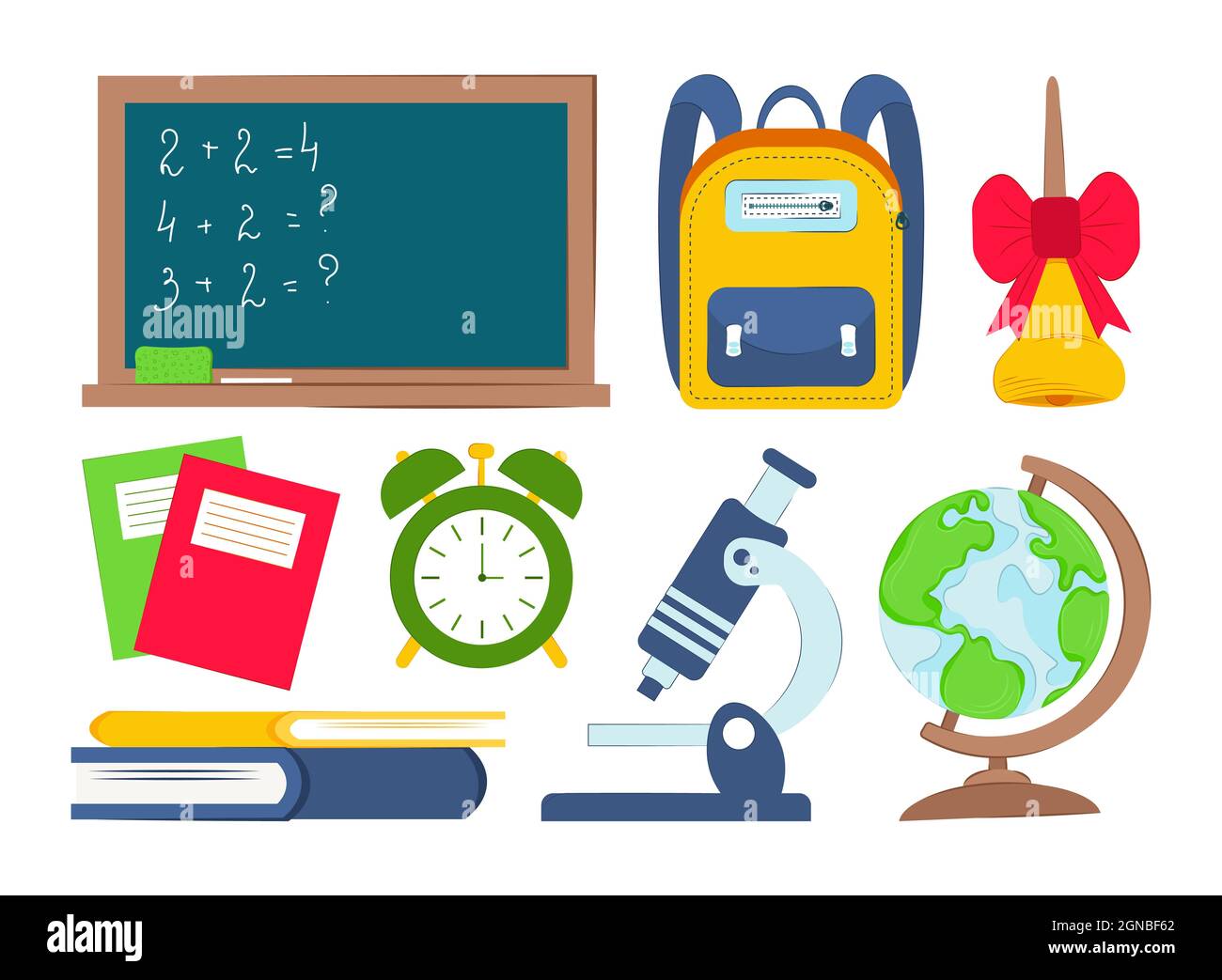 Illustration of school supplies on a white background. Back to school ...