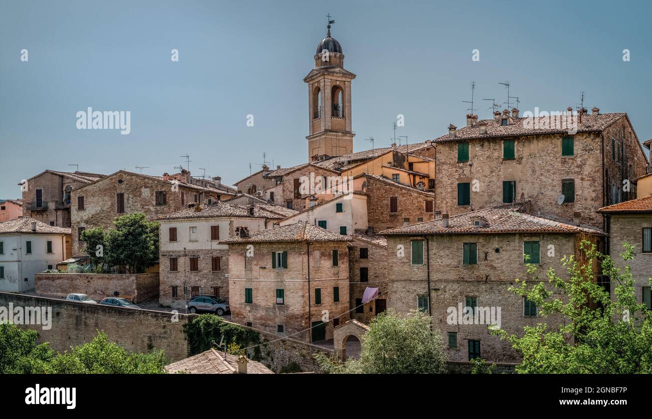 Cityscape of Urbania, historical small town in the province of Pesaro and Urbino, Marche, Italy Stock Photo