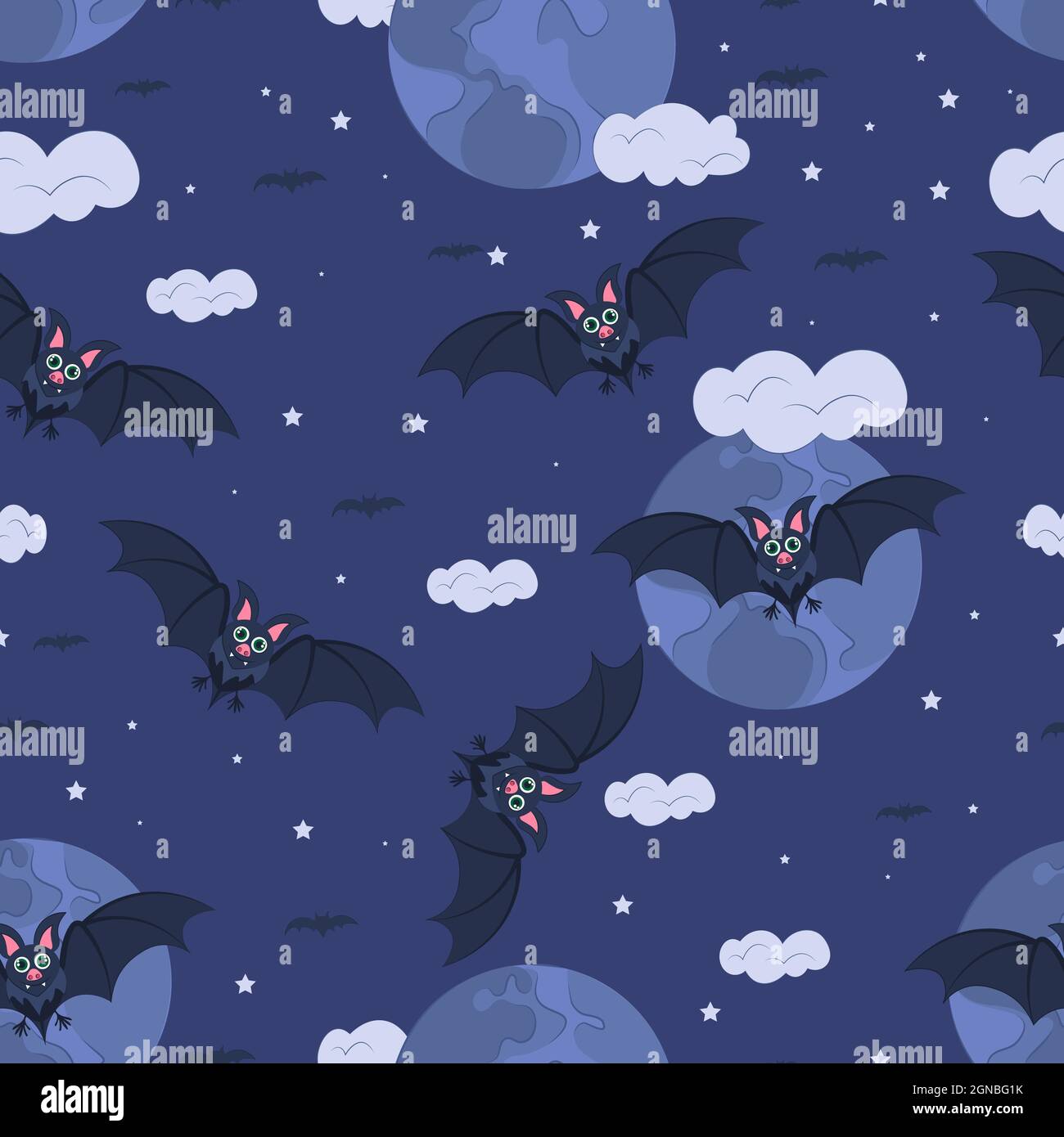 Seamless pattern Halloween bat. Vector flat illustration. wallpapers ...