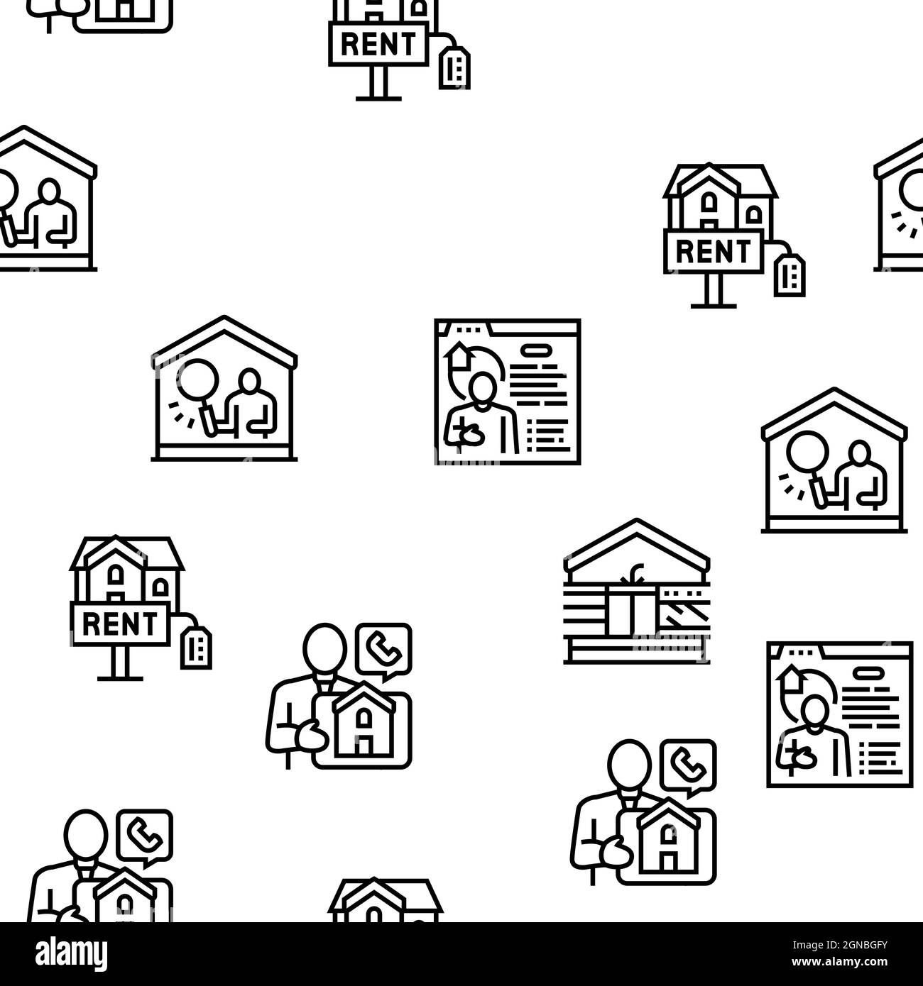 Property Rental Agency Vector Seamless Pattern Stock Vector Image & Art ...