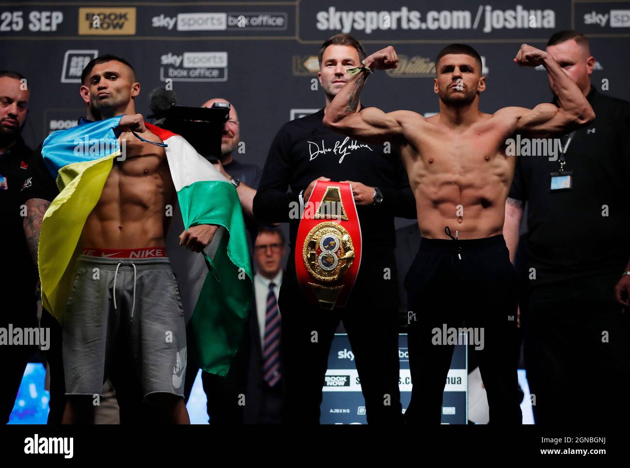 Boxing - Anthony Joshua v Oleksandr Usyk Weigh-in - The O2, London, Britain  - September 24, 2021 Maxim Prodan and Florian Marku during the weigh-in  Action Images via Reuters/Andrew Couldridge Stock Photo - Alamy