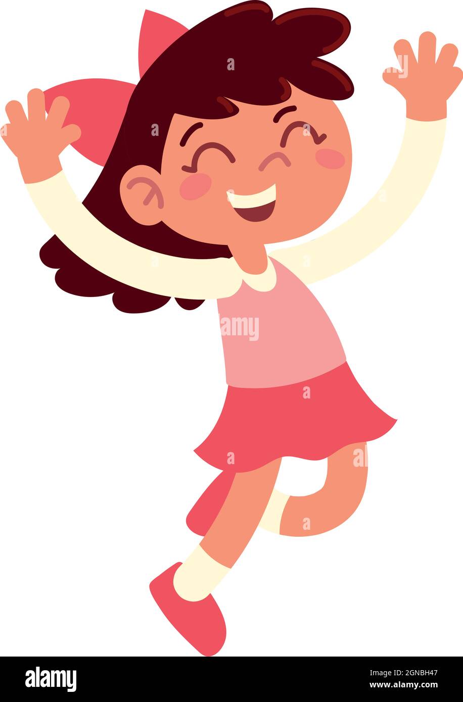 happy little girl Stock Vector Image & Art - Alamy
