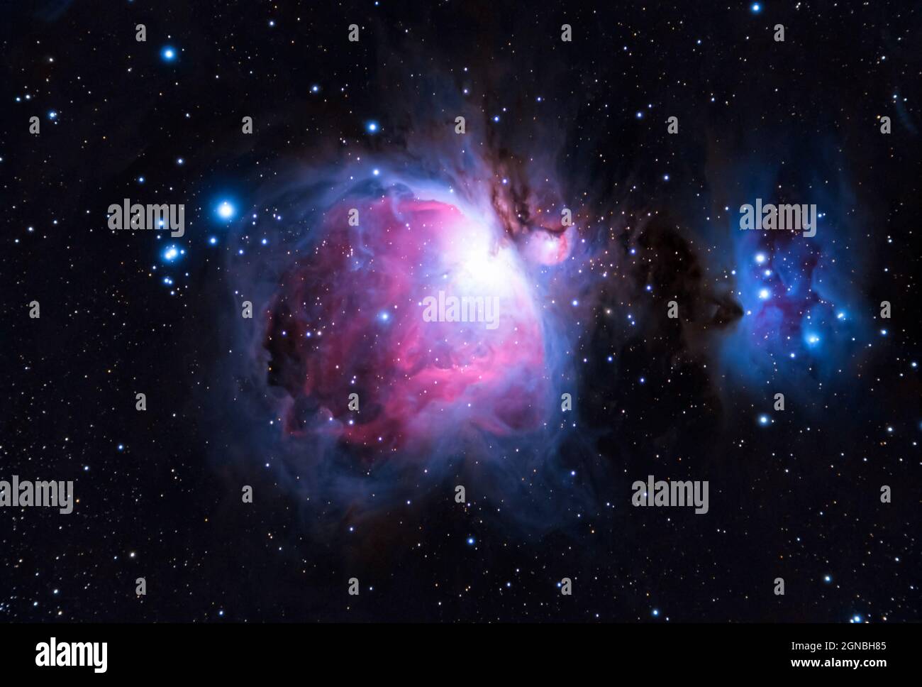 The Great Orion Nebula photographed with Telescope Stock Photo Alamy