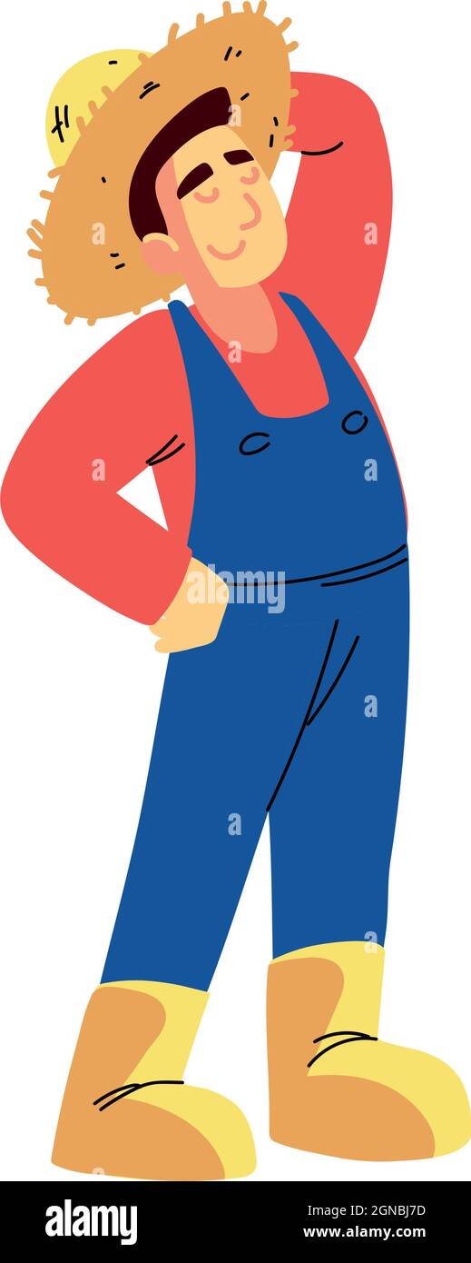 farmer with hat Stock Vector Image &amp; Art - Alamy