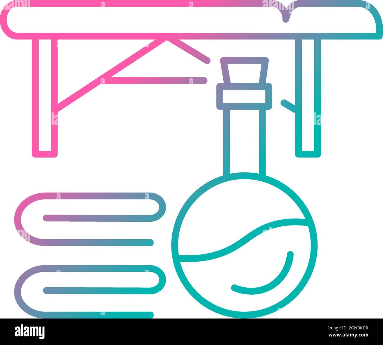 Massage table gradient linear vector icon Stock Vector