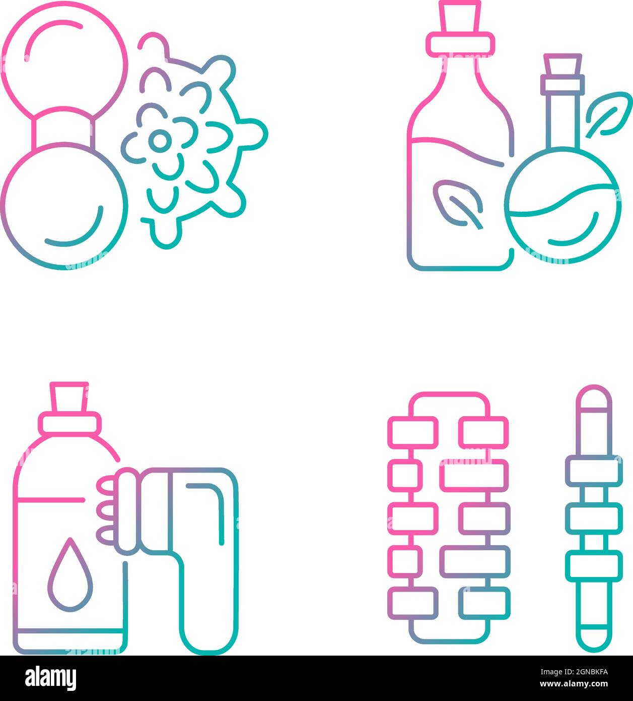 Hand massagers gradient linear vector icons set Stock Vector