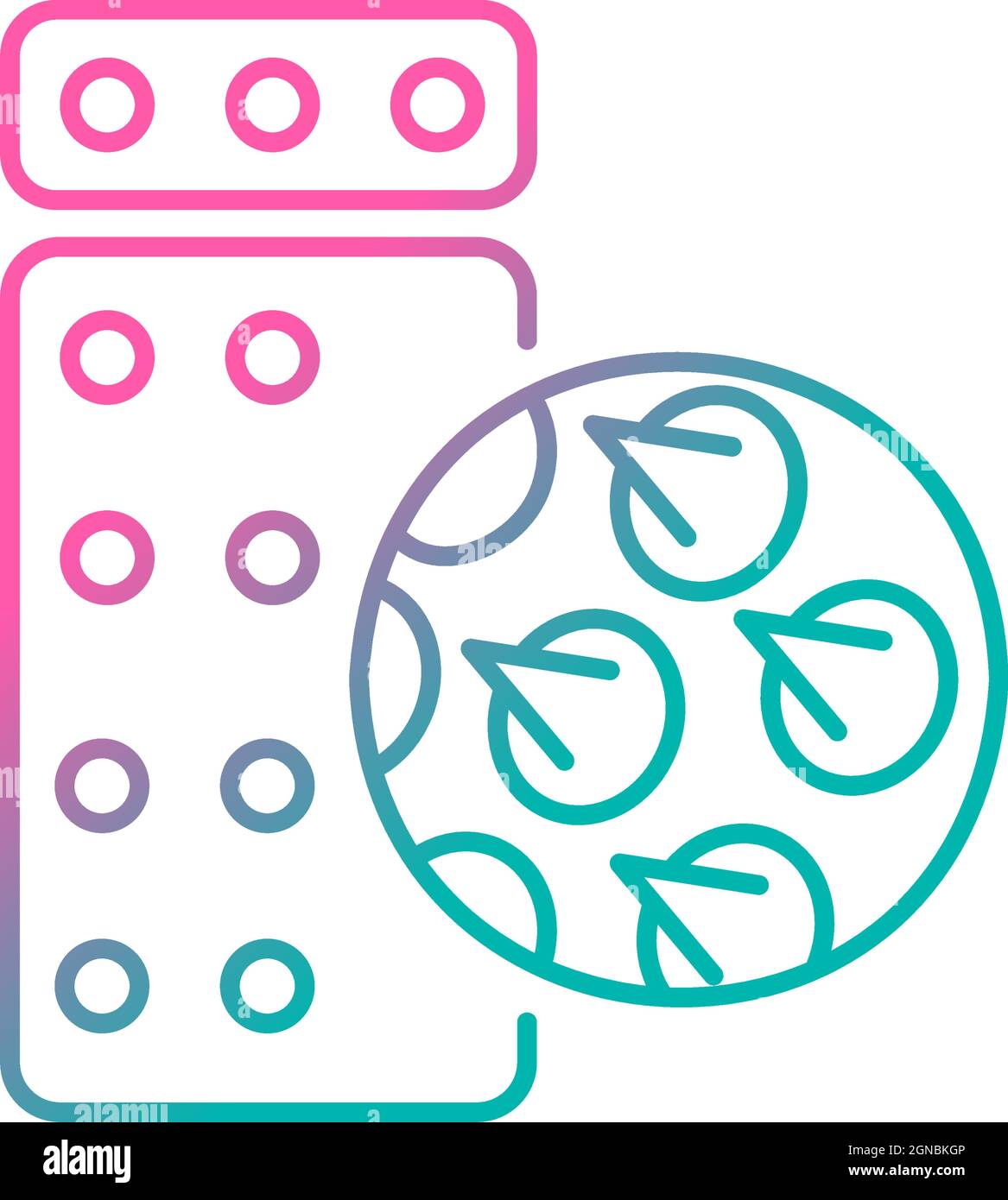 Acupressure massage mat and pillow gradient linear vector icon Stock Vector