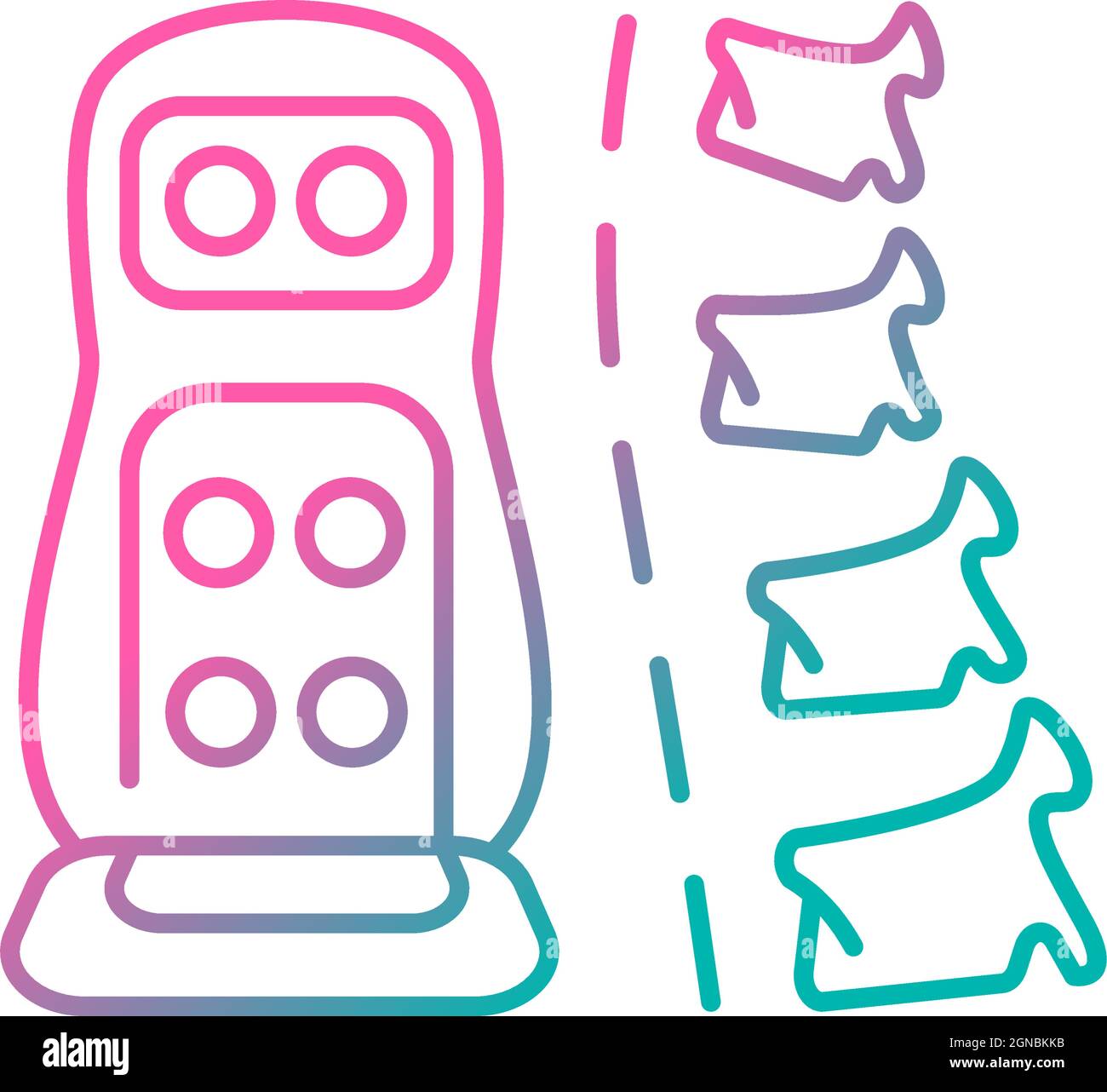 Vibration massage mat gradient linear vector icon Stock Vector