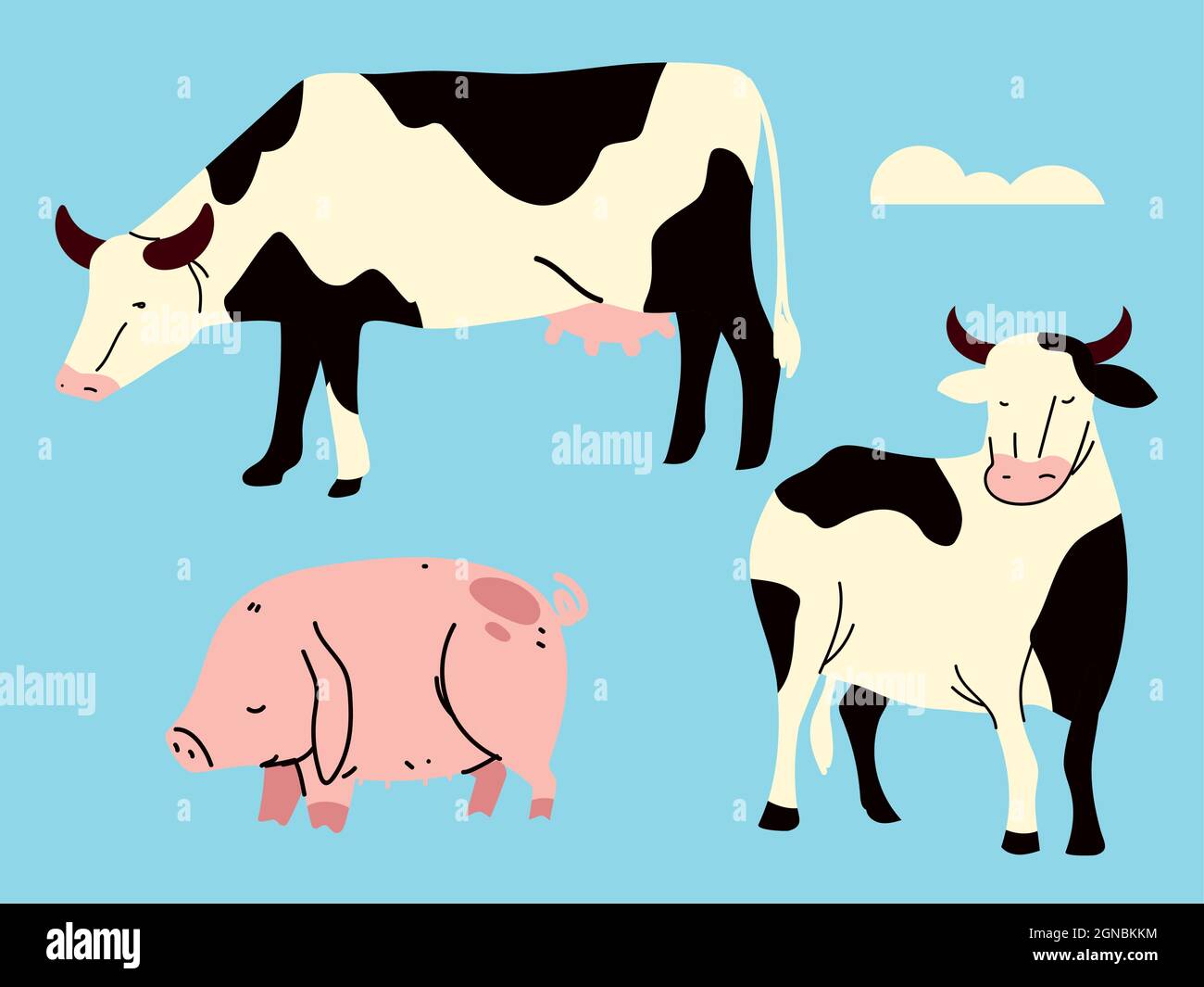 farming animals set Stock Vector Image & Art - Alamy