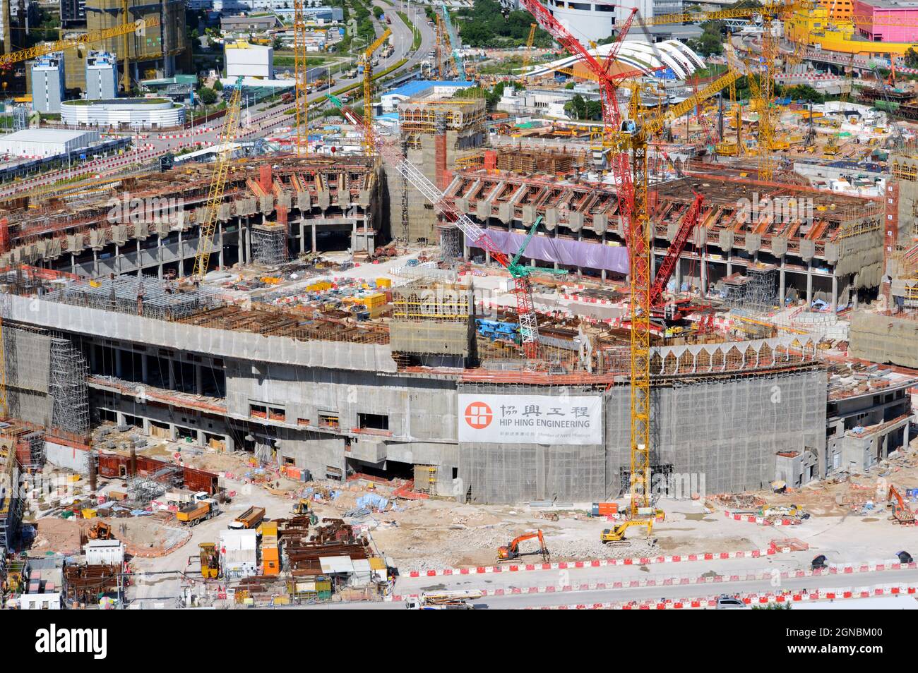 Main Stadium of Kai Tak Sports Park under construction in Kowloon, Hong Kong in September 2021 Stock Photo