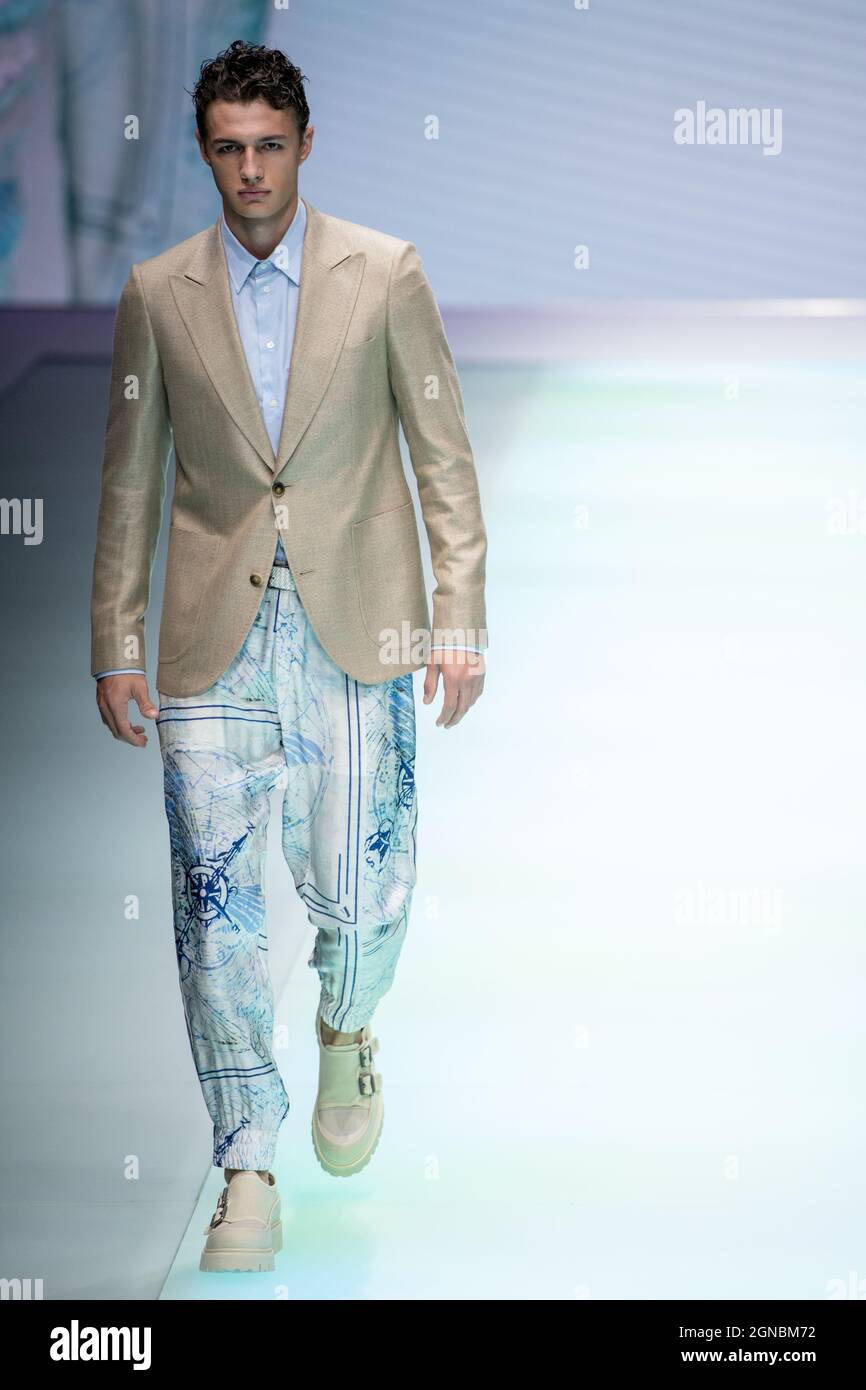 Emporio Armani fashion show for Milan Fashion Week Women's Collection  Spring Summer 2022 Collection. Celebration of the 40 years of activity of  the Emporio line. Milan (Italy), September 23 rd, 2021 (Photo