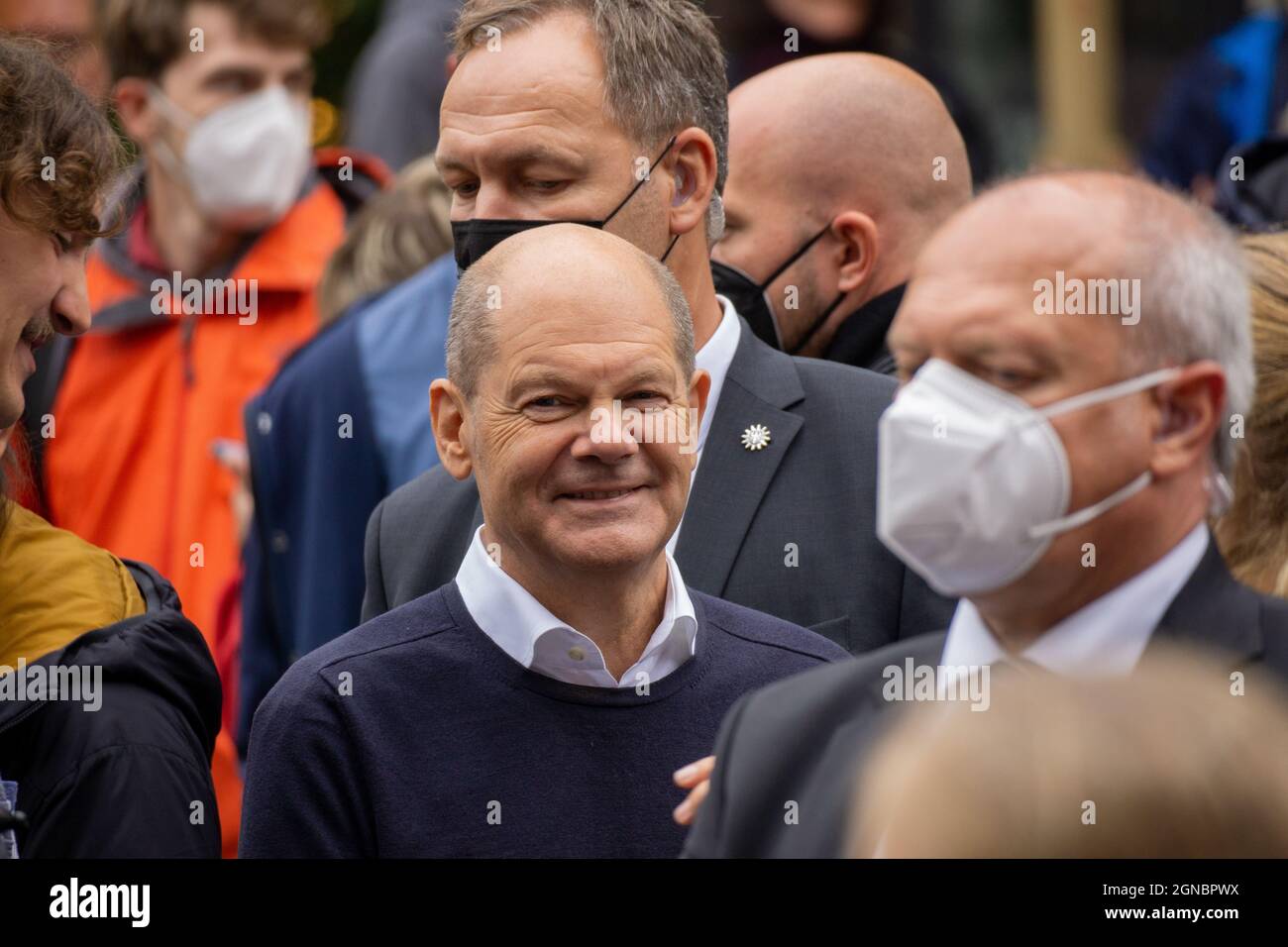 Olaf Scholz in Münster Stock Photo
