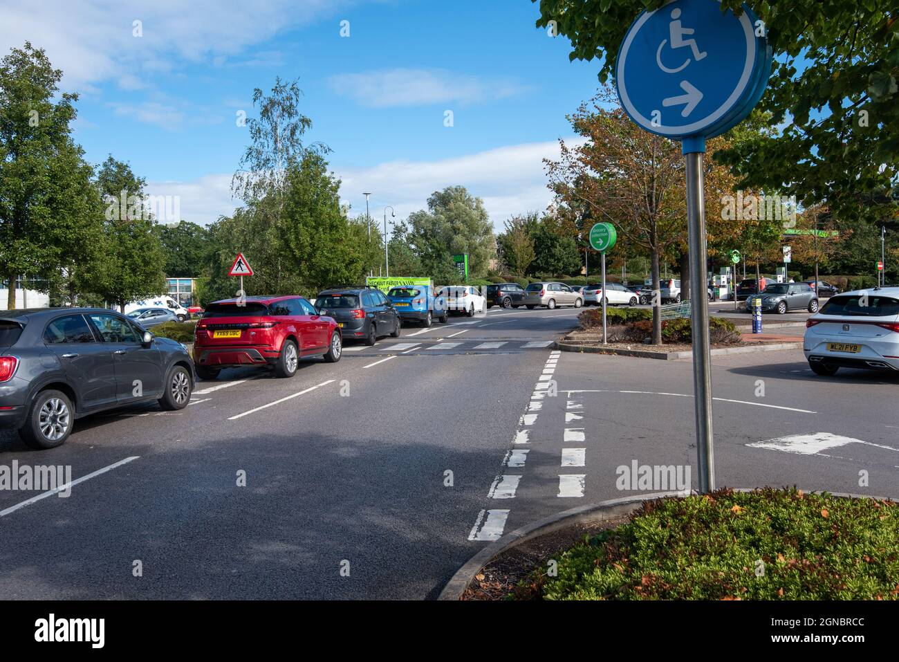 Cheltenham Gloucestershire UK September 24 2021 Panic Buying and Petrol Shortages at Petrol Stations in Cheltenham Stock Photo