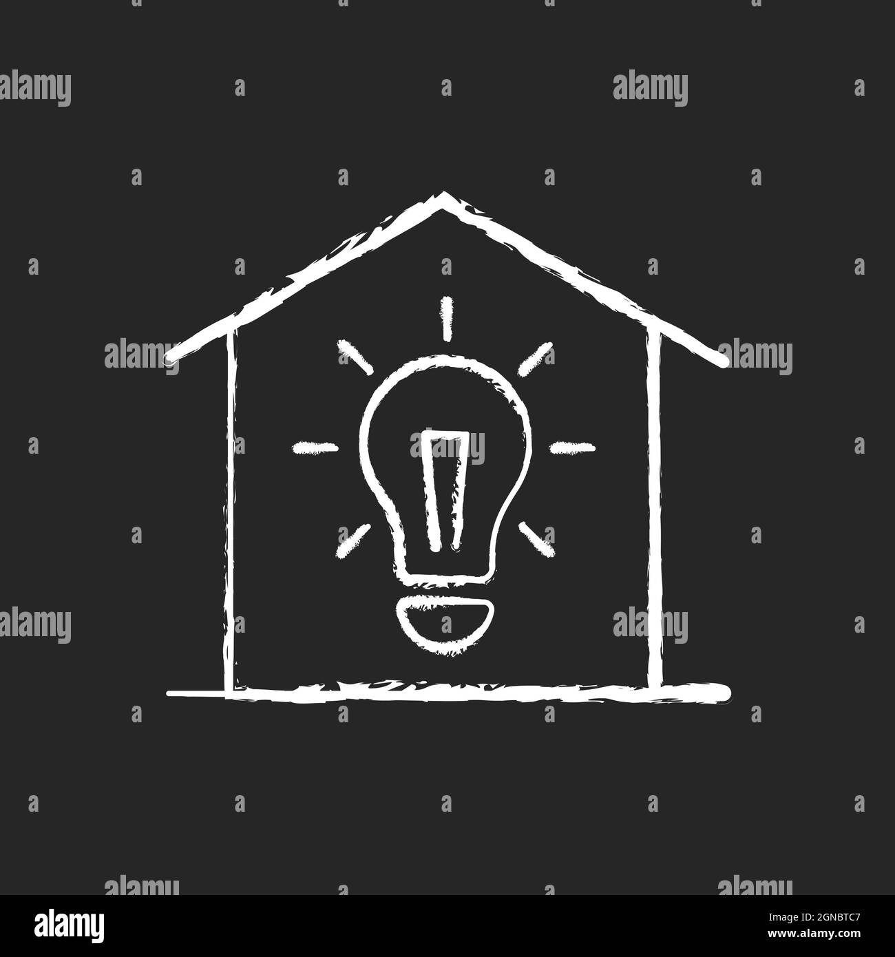 Lighting chalk white icon on dark background Stock Vector