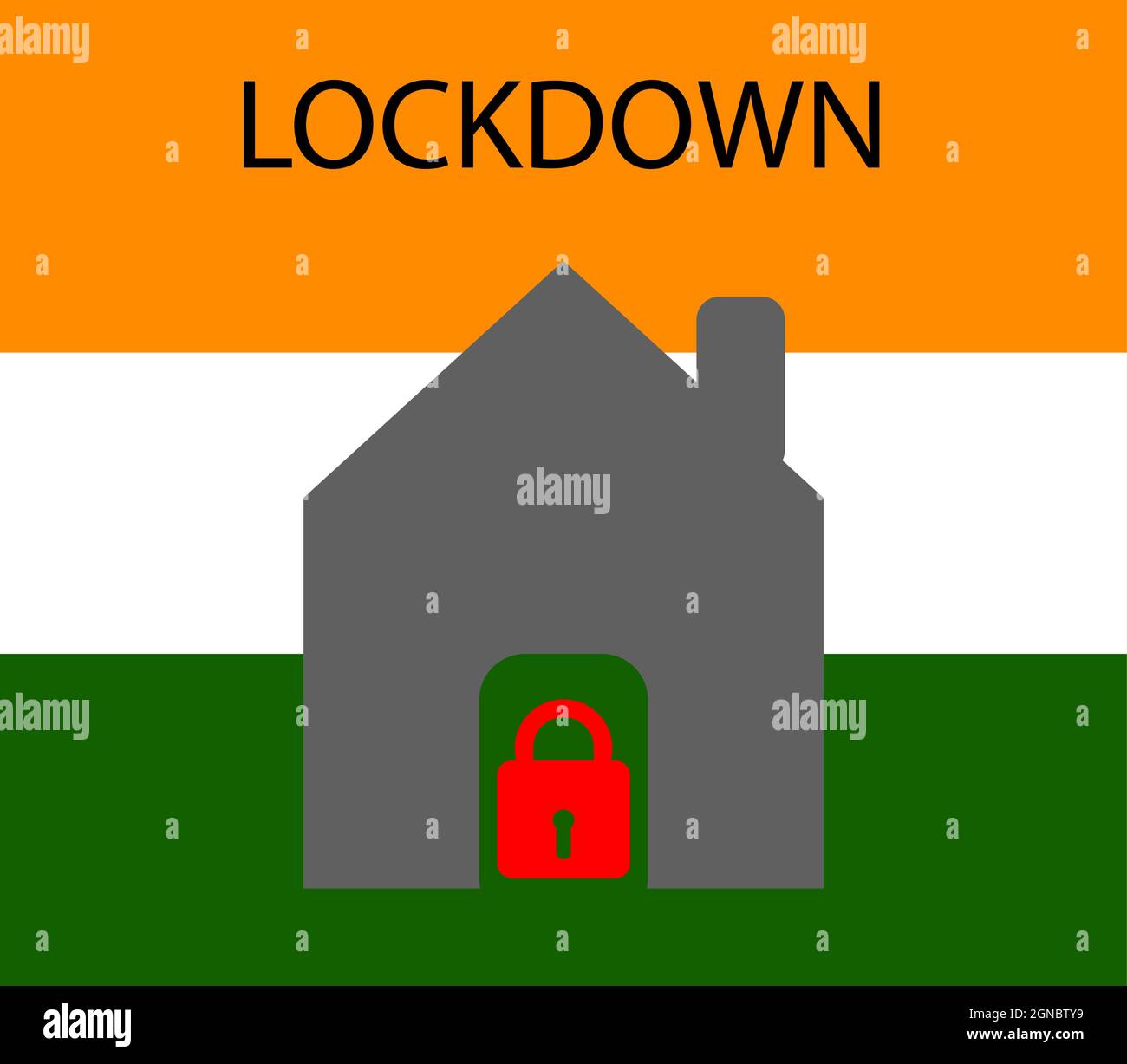 India lockdown concept, coronavirus lockdown icon, Delhi lockdown self quarantine Stock Vector