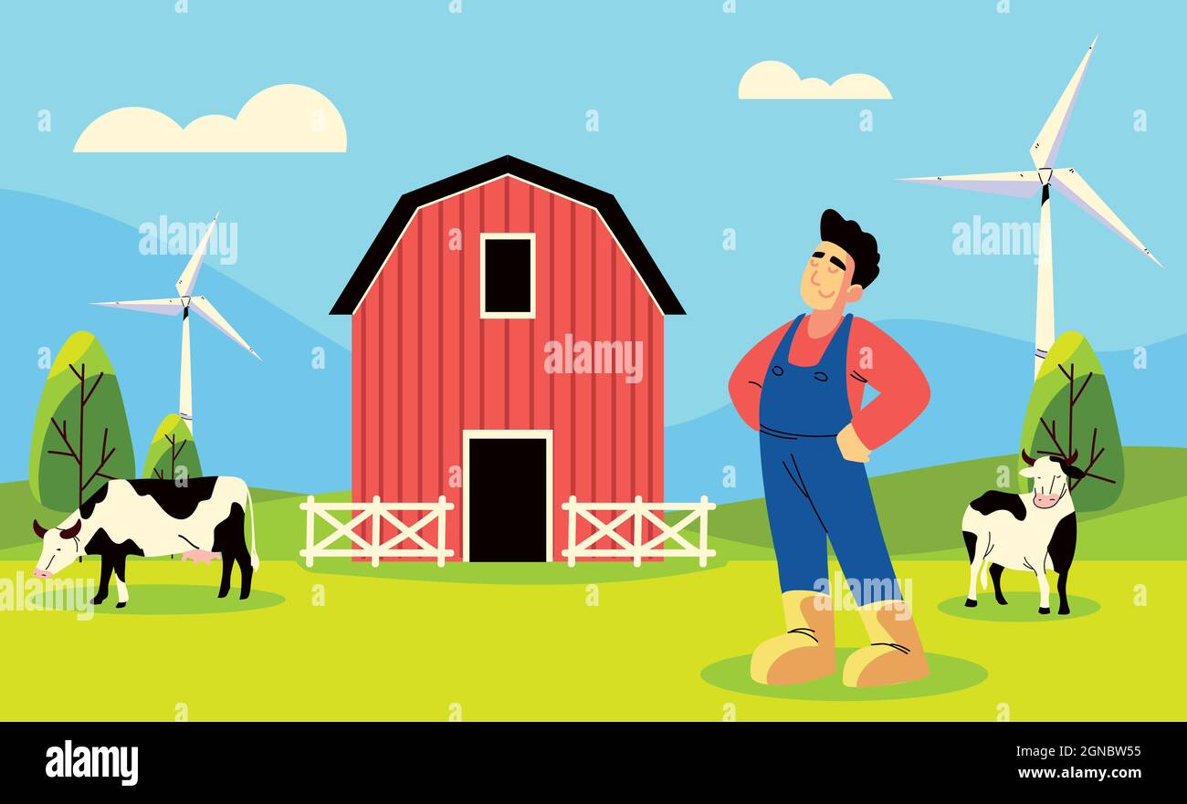 Man cattle cows Stock Vector Images - Alamy