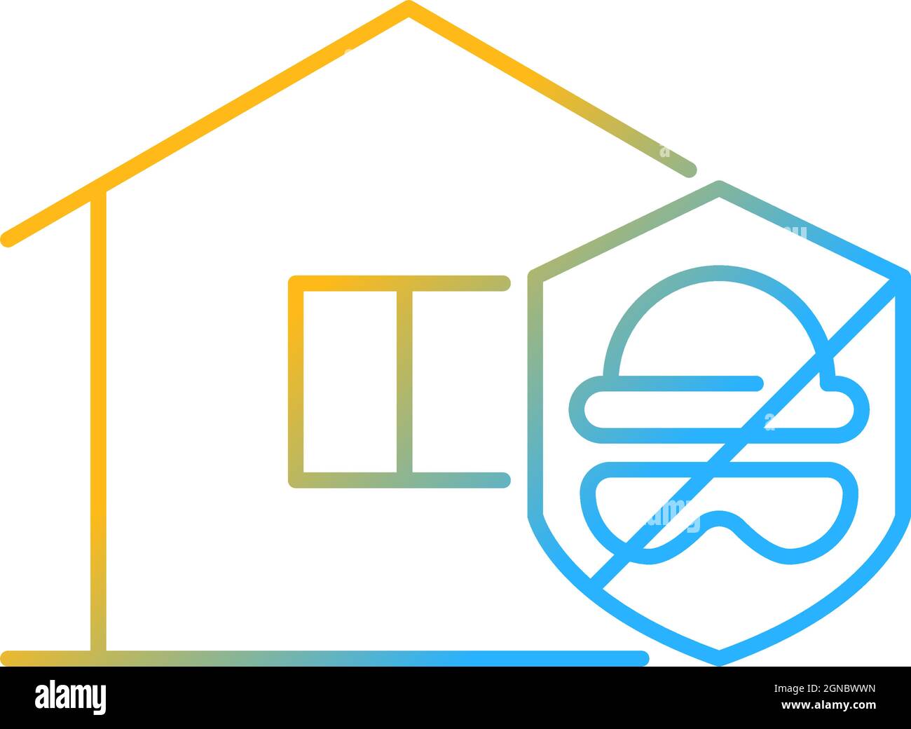 Security against burglary gradient linear vector icon Stock Vector