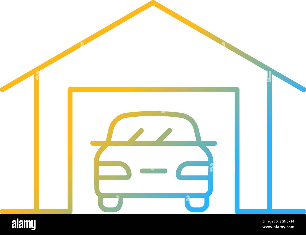 Parking space nearby gradient linear vector icon Stock Vector