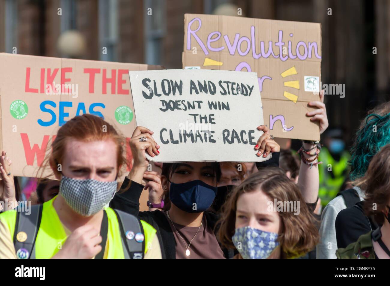 Glasgow, Scotland, UK. 24th September, 2021. Environmental campaigners